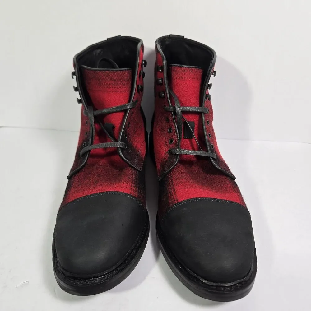 Allen Edmonds Landon Fireside Cap Toe Leather Wool Boots Mens Size 11 D Dainite